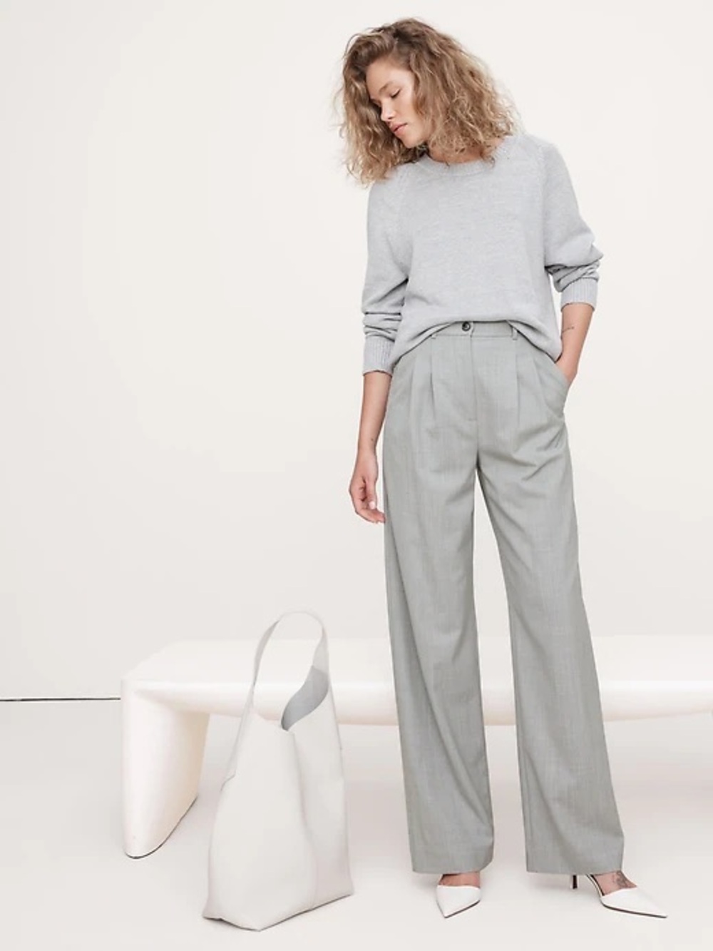 Banana Republic Light Gray Tailored Dress Pants